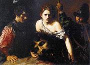 David with the Head of Goliath and Two Soldiers VALENTIN DE BOULOGNE